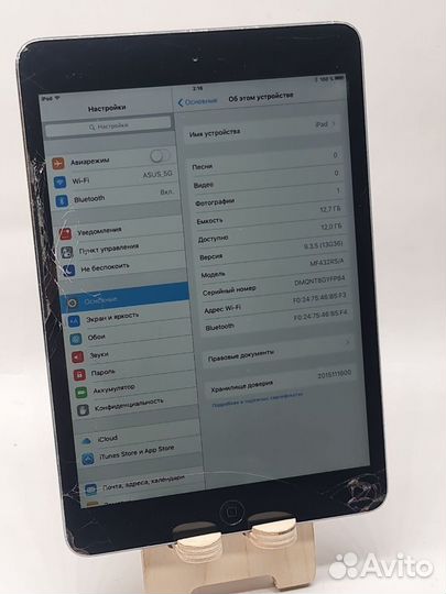 Планшет Apple iPad mini 16Gb Wi-Fi MF432RS/A 7.9