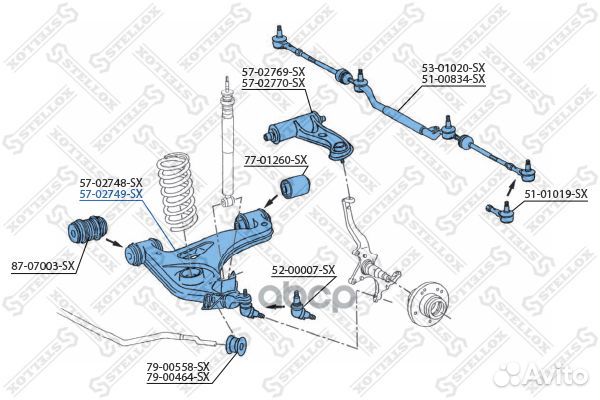 57-02749-SX рычаг нижний правый MB W202 all 93