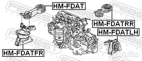 HM-fdatrr подушка двигателя задняя Honda Civic