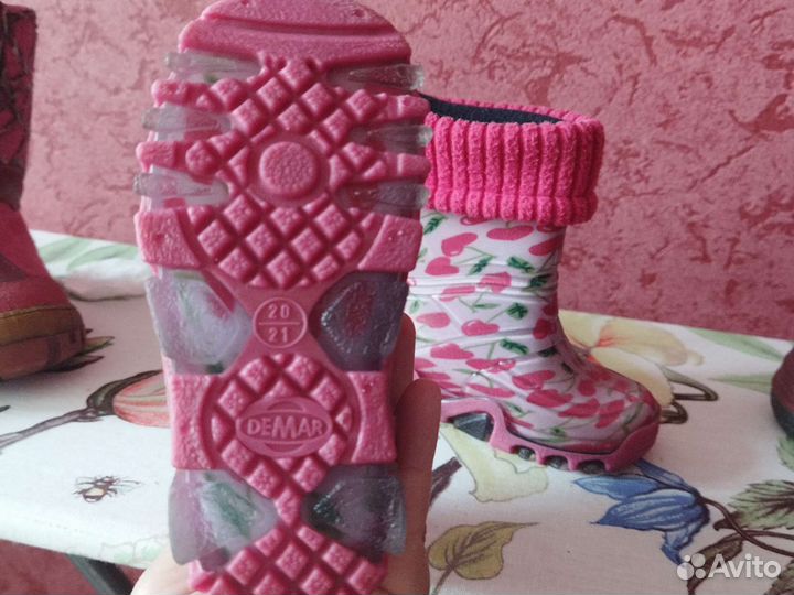 Резиновые сапожки на девочку 20/21р демары