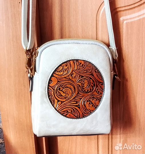 Кожаная сумка этническая