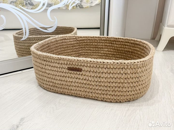 Корзина лежанка из джута / Корзина из джута