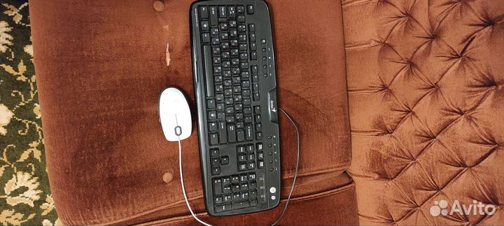 Клавиатура Genius и мышка Logitech в комплекте