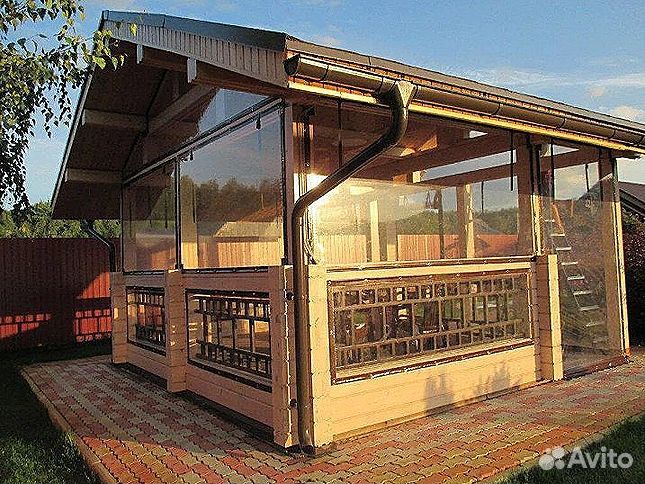 Мягкие окна для террасы, веранды беседки, под ключ