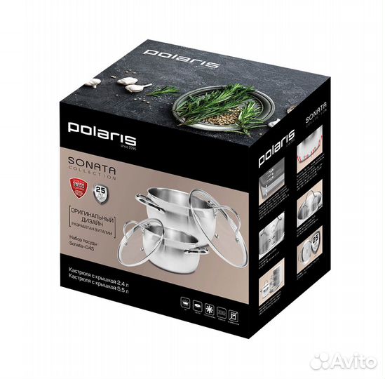 Набор посуды Polaris Sonata-04S, 4 предмета, 2,4 л