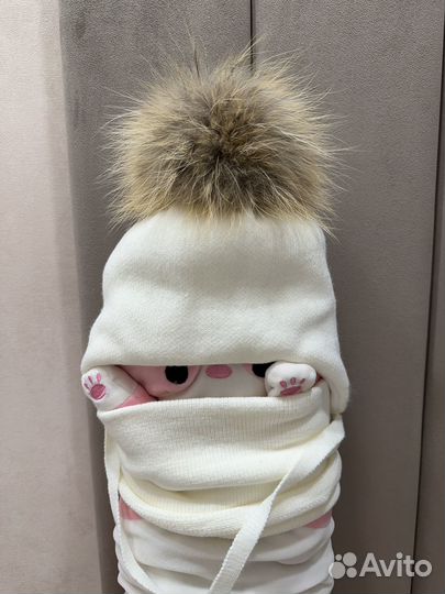 Шапка со снудом детские