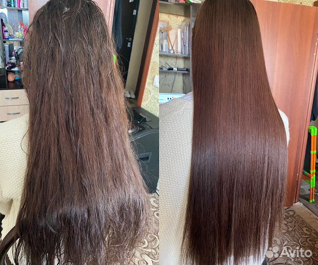 Кератиновое выпрямление волос