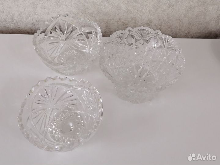 Хрустальные вазочки для варенья, конфет, маленькие
