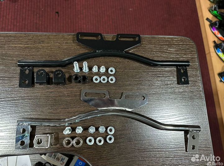 Мото кронштейн дополнительного света хром