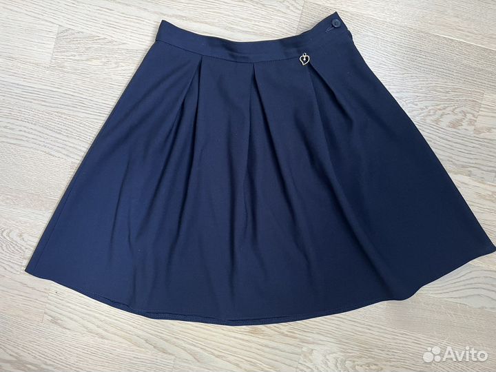 Юбка школьная новая синяя рост 140