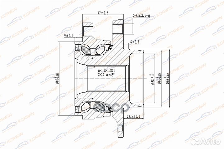 Ступица колеса передняя ABS nissan Qashqai 14