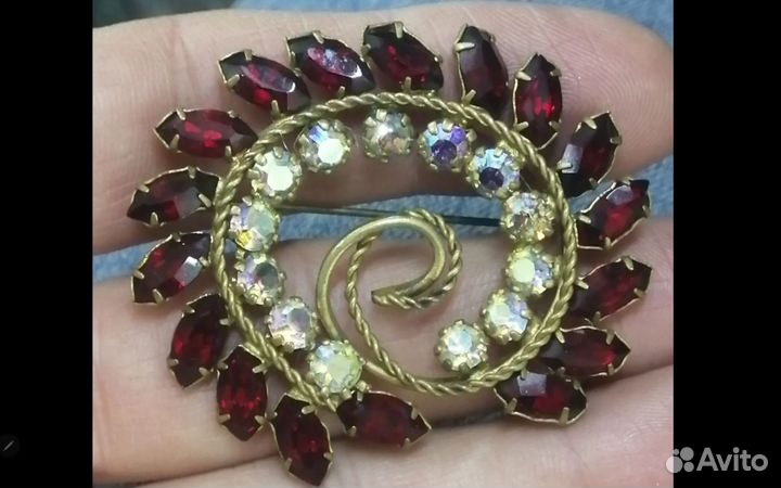 Брошь старинная,довоенная чехословакия 1960Х