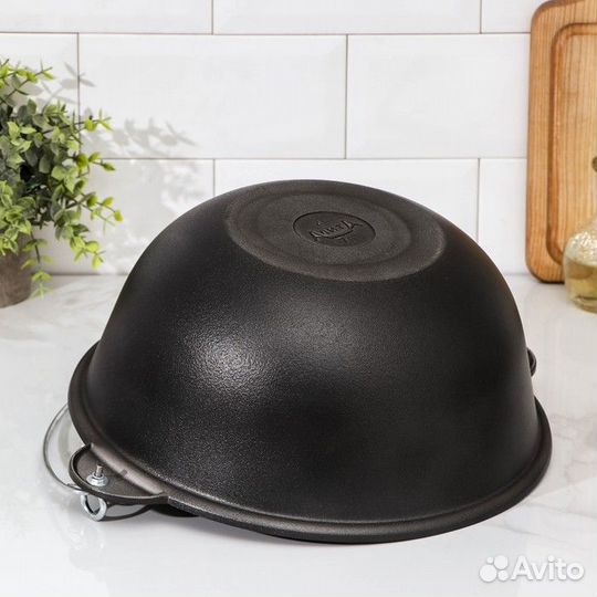 Казан «Походный», 7 л, с крышкой, литые ручки, ант