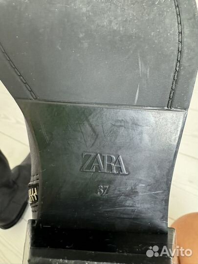 Казаки zara 37 натуральная кожа