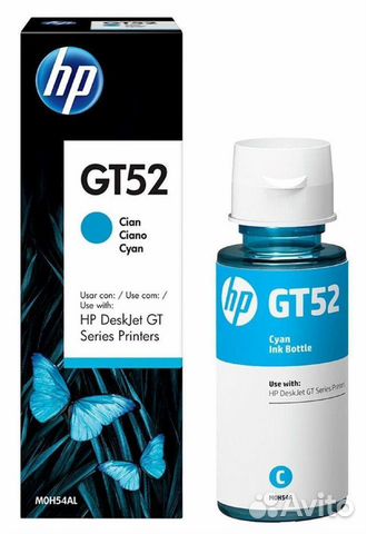 Чернила для картриджа HP GT-52 M0H54AE Cyan