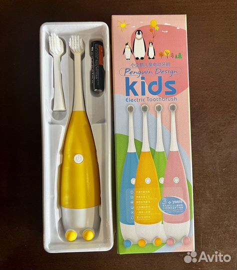 Электрическая зубная щетка детская на батарейке