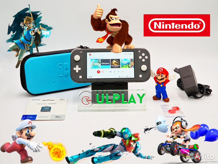 Nintendo Switch Lite Cерый + чехол + любые игры