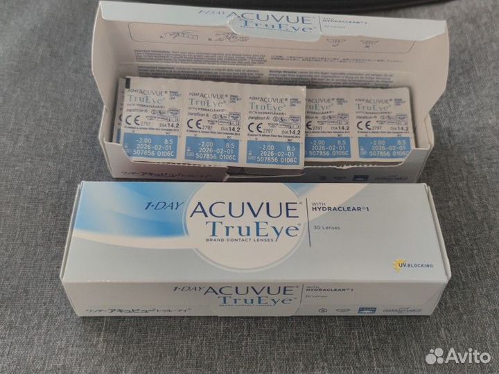 Линзы 1 DAY acuvue trueye (- 2)