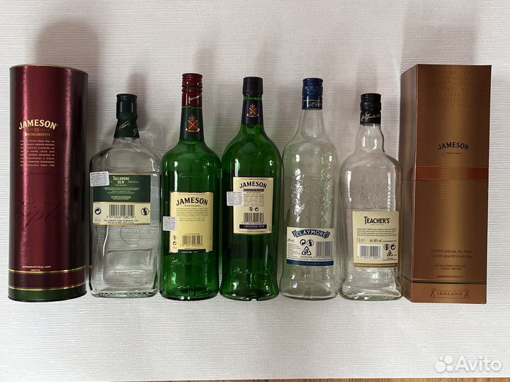 Бутылки и коробки пустые виски whiskey Jameson