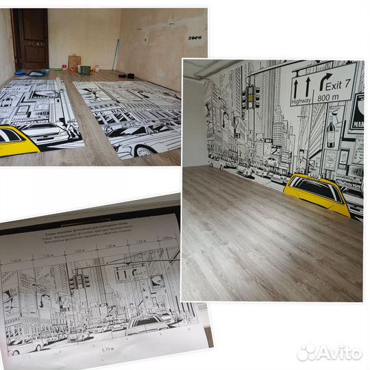 Поклейка обоев