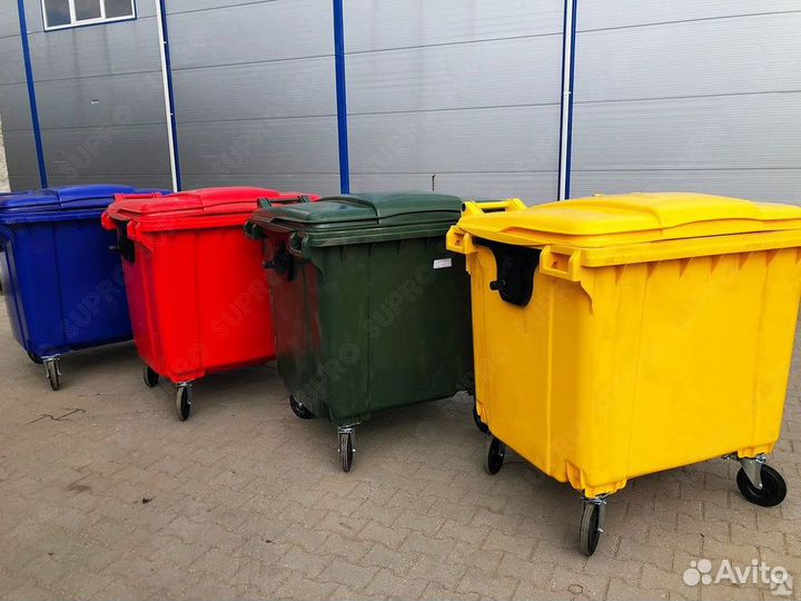 Пластиковый мусорный контейнер 660л Ш6928