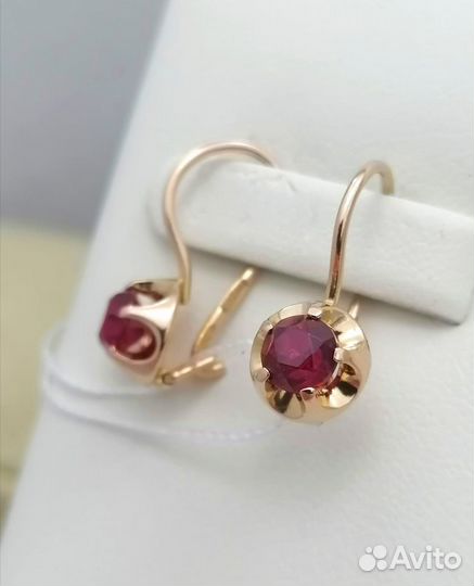 Серьги / 2,41г / Золото583 / корунд синтетический