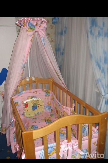 Бортики с балдахином на кроватку
