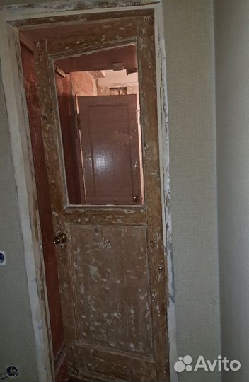 Дверь кухонная деревянная со стеклом СССР, 195