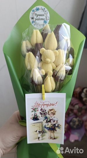 Шоколадные тюльпаны и пионы