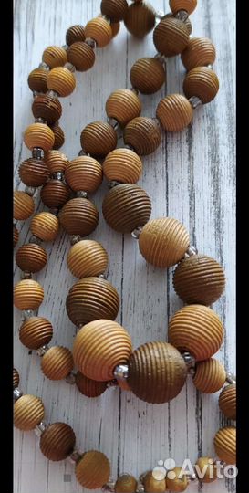 Бусы, дерево, винтаж