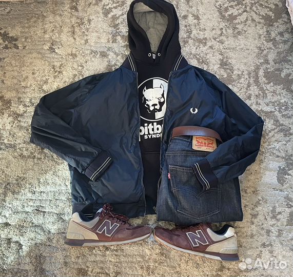 Бомбер fred perry, джинсы levis Casual set