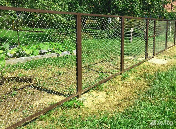 Заборы из сетки рабица под ключ новые