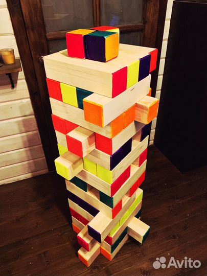 Игра дженга флуоресцентная большая, массив дерева