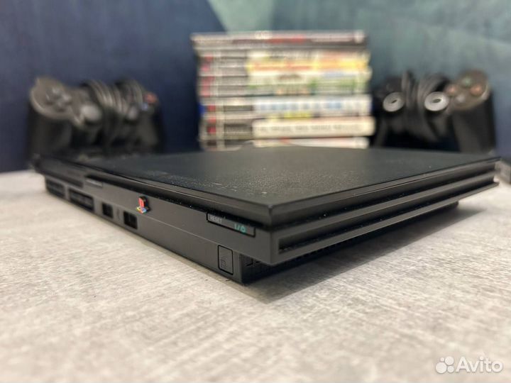 Sony PS2 Slim, 2 геймпада(прошита/много игр)