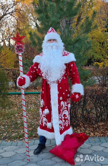 Костюм деда мороза, бордовый, новый