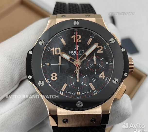 Часы Hublot big bang gold ceramica новые 44 мм