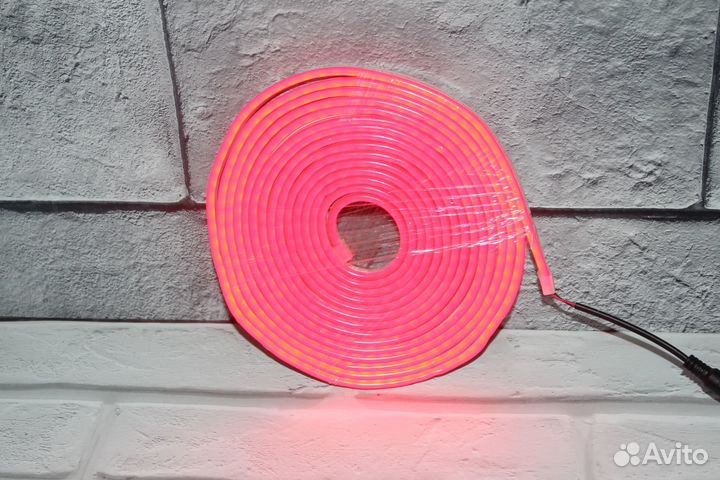 Неоновая лента подсветка 5 метров красная
