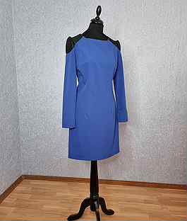 Платье мини, вечернее/деловое, р. 44-46, синее