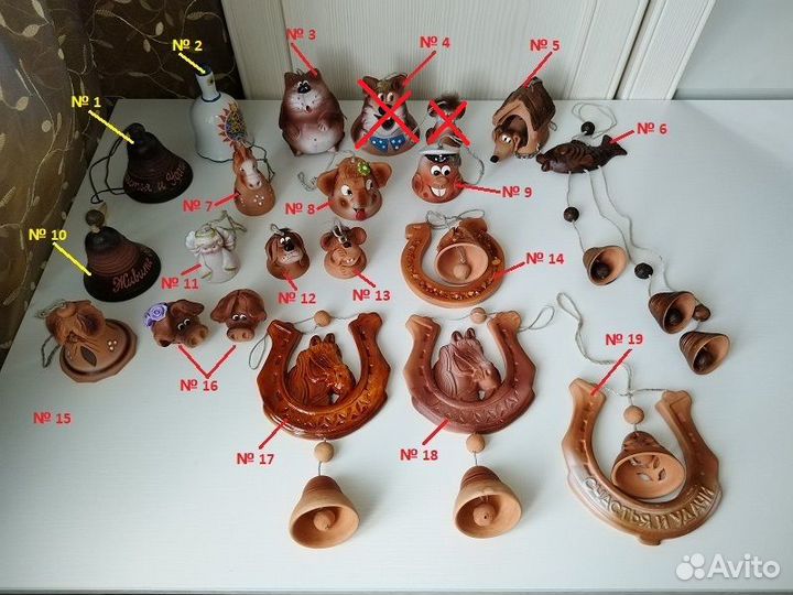 Колокольчики. Статуэтка «Свинка»(hand-made), 2 шт