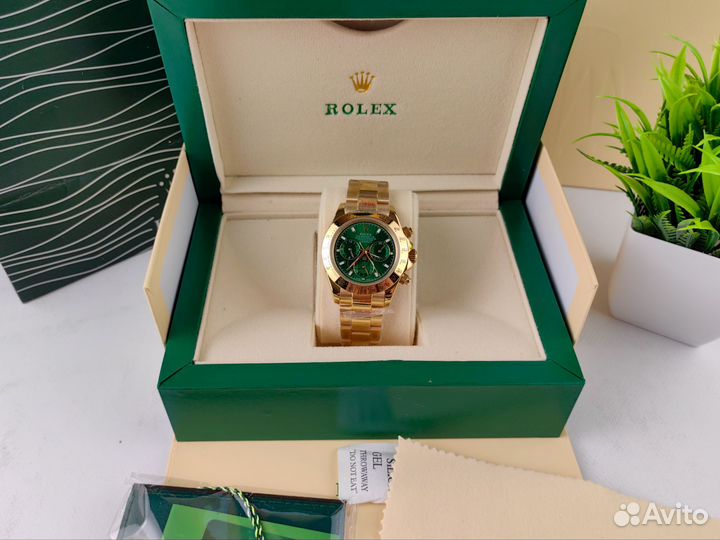 Часы мужские Rolex daytona зелёный циферблат