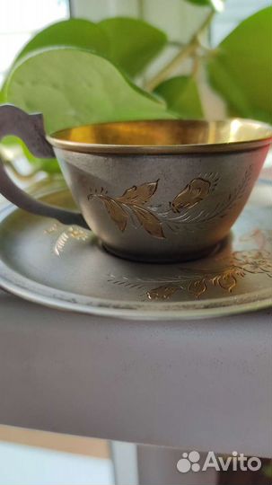 Чайная пара серебро