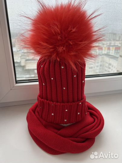 Комплект шапка и снуд для девочки