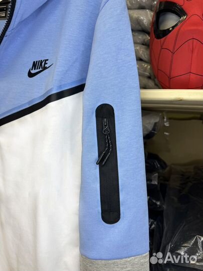 Зип худи Nike Tech Fleece Голубо-Белый
