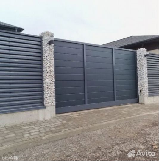 Откатные ворота под ключ 4,8*2,1м