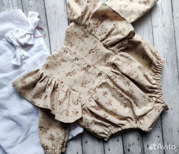 Ромпер для девочки из фланели