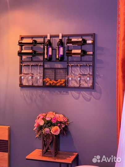 Винная полка лофт