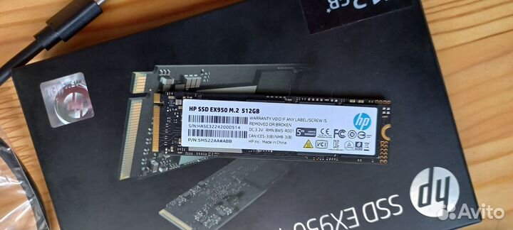 SSD HP EX950 512GB + Внешний корпус