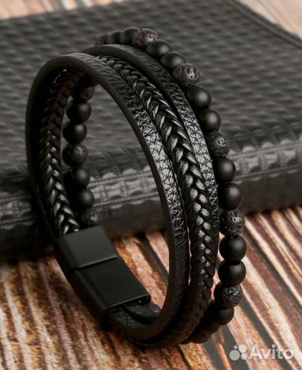 Кожаный браслет мужской