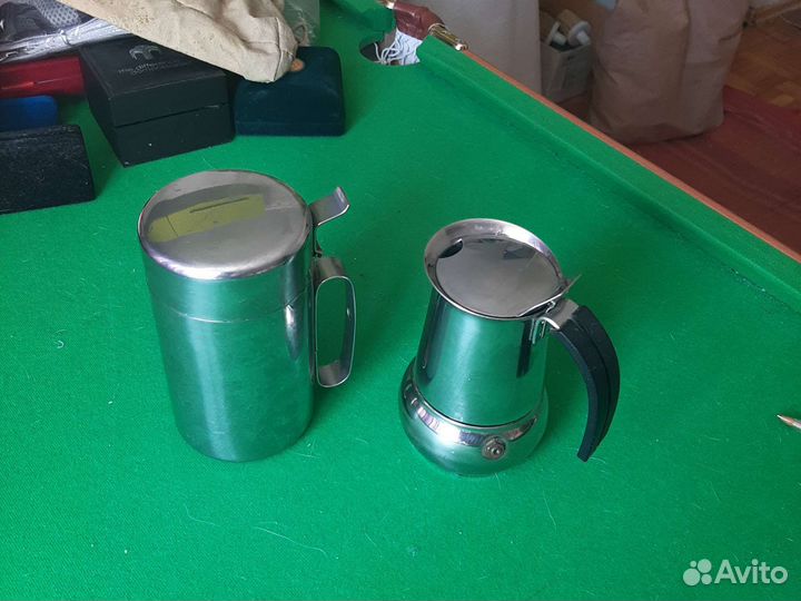 Гейзерная кофеварка и ёмкость под раст.масло Цепт