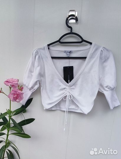 Топ белый новый fashion nova. S